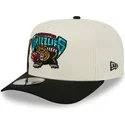bone-curvo-bege-e-preto-snapback-9fifty-a-frame-precurved-hardwood-classics-da-vancouver-grizzlies-nba-da-new-era