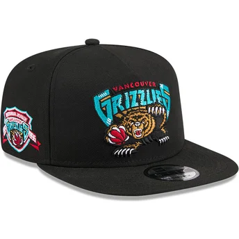 Boné plano preto snapback 9FIFTY A Frame Hardwood Classics da Vancouver Grizzlies NBA da New Era
