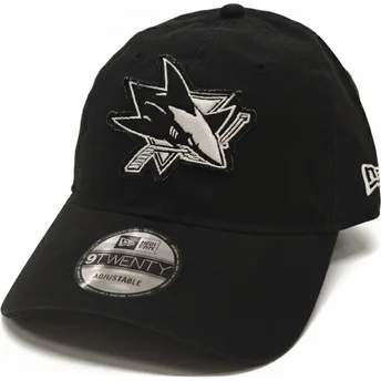 Boné curvo preto ajustável 9TWENTY Stamp da San Jose Sharks NHL da New Era