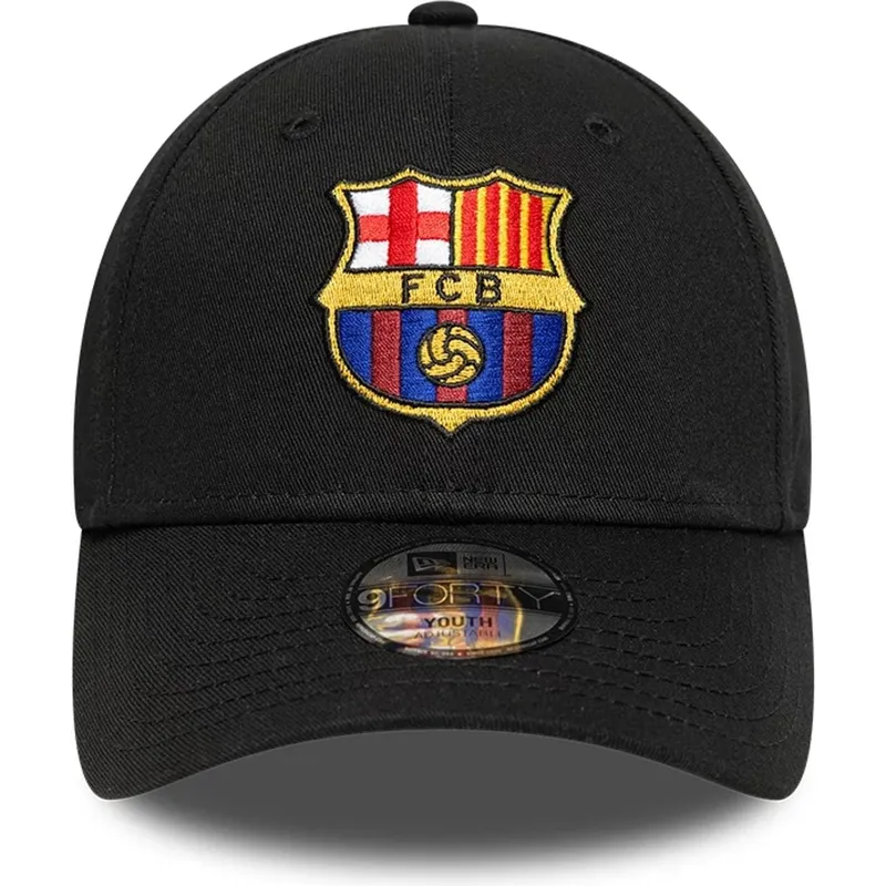 bone-curvo-preto-ajustavel-para-crianca-da-fc-barcelona-laliga-9forty-core-da-new-era