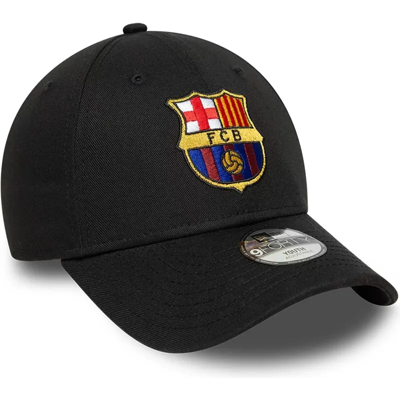 bone-curvo-preto-ajustavel-para-crianca-da-fc-barcelona-laliga-9forty-core-da-new-era