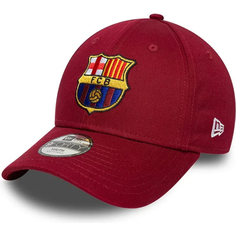 bone-curvo-vermelho-ajustavel-para-crianca-da-fc-barcelona-laliga-9forty-core-da-new-era
