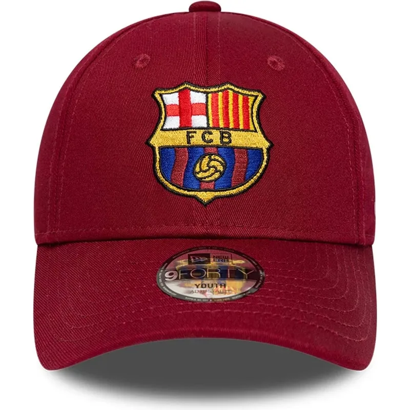 bone-curvo-vermelho-ajustavel-para-crianca-da-fc-barcelona-laliga-9forty-core-da-new-era