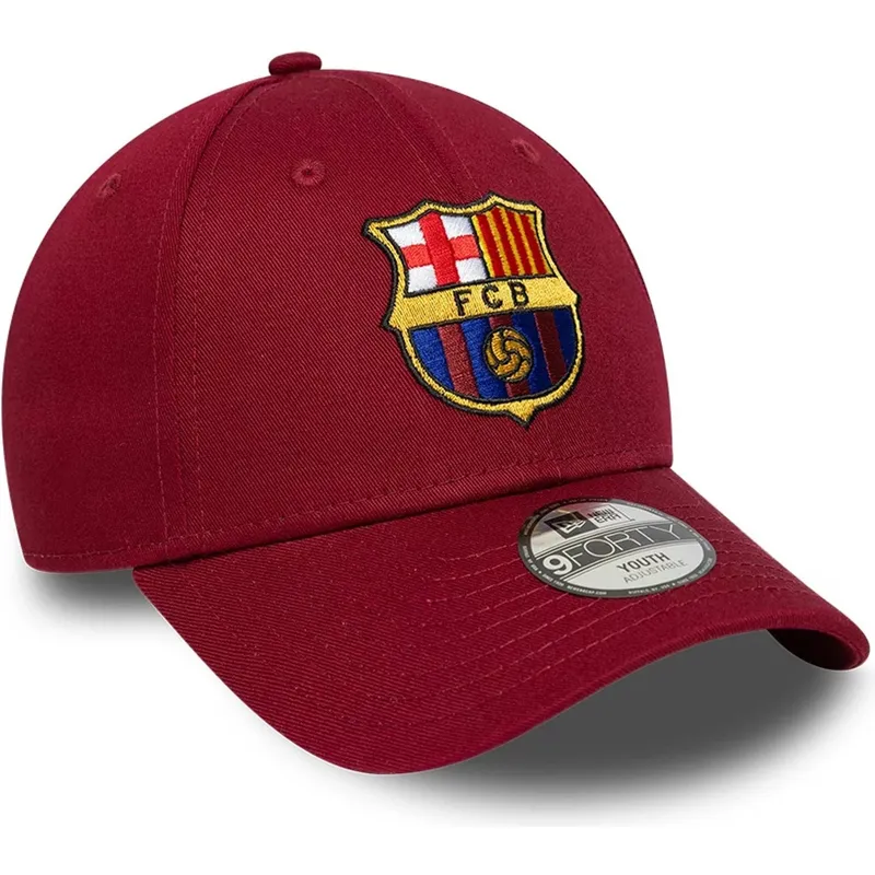 bone-curvo-vermelho-ajustavel-para-crianca-da-fc-barcelona-laliga-9forty-core-da-new-era