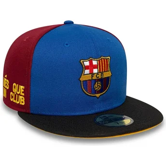 Boné plano azul e vermelho justo da FC Barcelona LALIGA 59FIFTY Mes Que Un Club da New Era