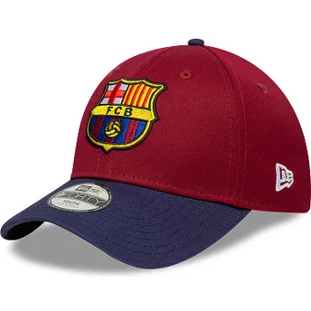Boné curvo vermelho e azul ajustável para criança da FC Barcelona LALIGA 9FORTY Contrast da New Era