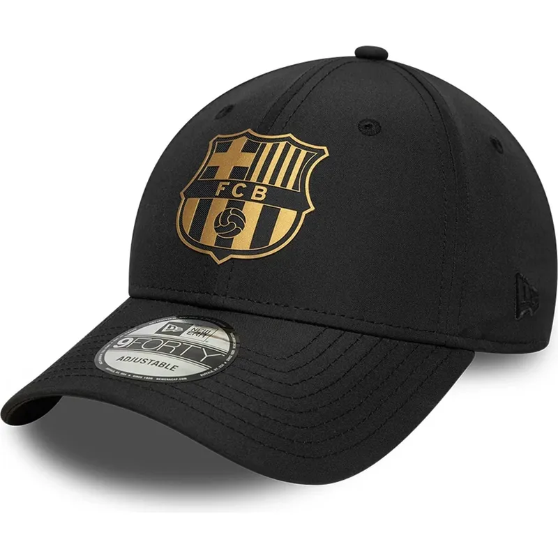 bone-curvo-preto-ajustavel-da-fc-barcelona-laliga-9forty-gold-da-new-era