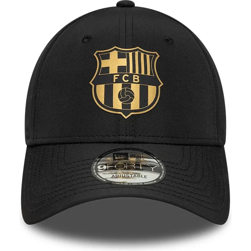 bone-curvo-preto-ajustavel-da-fc-barcelona-laliga-9forty-gold-da-new-era