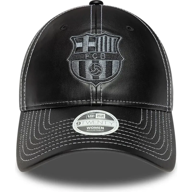 bone-curvo-preto-ajustavel-para-mulheres-da-fc-barcelona-laliga-9twenty-pu-leather-da-new-era