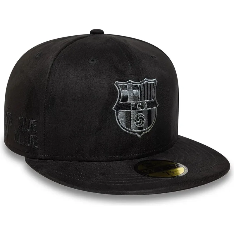 bone-plano-preto-justo-com-logo-preto-da-fc-barcelona-laliga-59fifty-mes-que-un-club-da-new-era