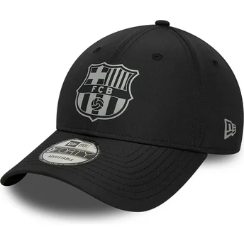 Boné curvo preto ajustável da FC Barcelona LALIGA 9FORTY Reflective da New Era