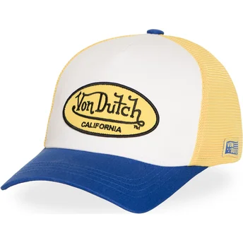 Boné trucker amarelo e azul LOF B42 da Von Dutch