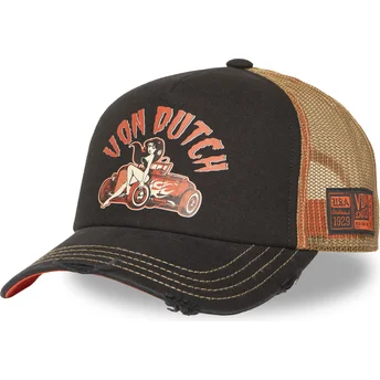 Boné trucker preto e bege CREW31 da Von Dutch
