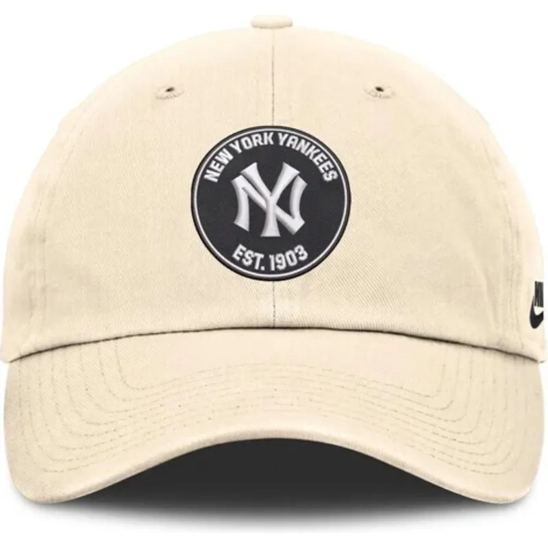 bone-curvo-bege-ajustavel-club-unstructured-organic-cotton-da-new-york-yankees-mlb-da-nike