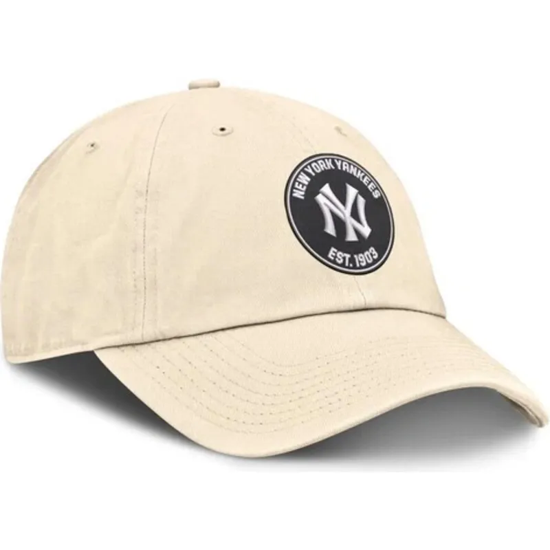 bone-curvo-bege-ajustavel-club-unstructured-organic-cotton-da-new-york-yankees-mlb-da-nike