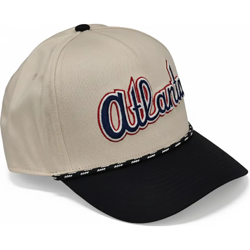 bone-curvo-bege-e-preto-snapback-rise-structured-da-atlanta-braves-mlb-da-nike