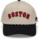 bone-curvo-bege-e-preto-snapback-rise-structured-da-boston-red-sox-mlb-da-nike