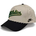 bone-curvo-bege-e-preto-snapback-rise-structured-da-oakland-athletics-mlb-da-nike