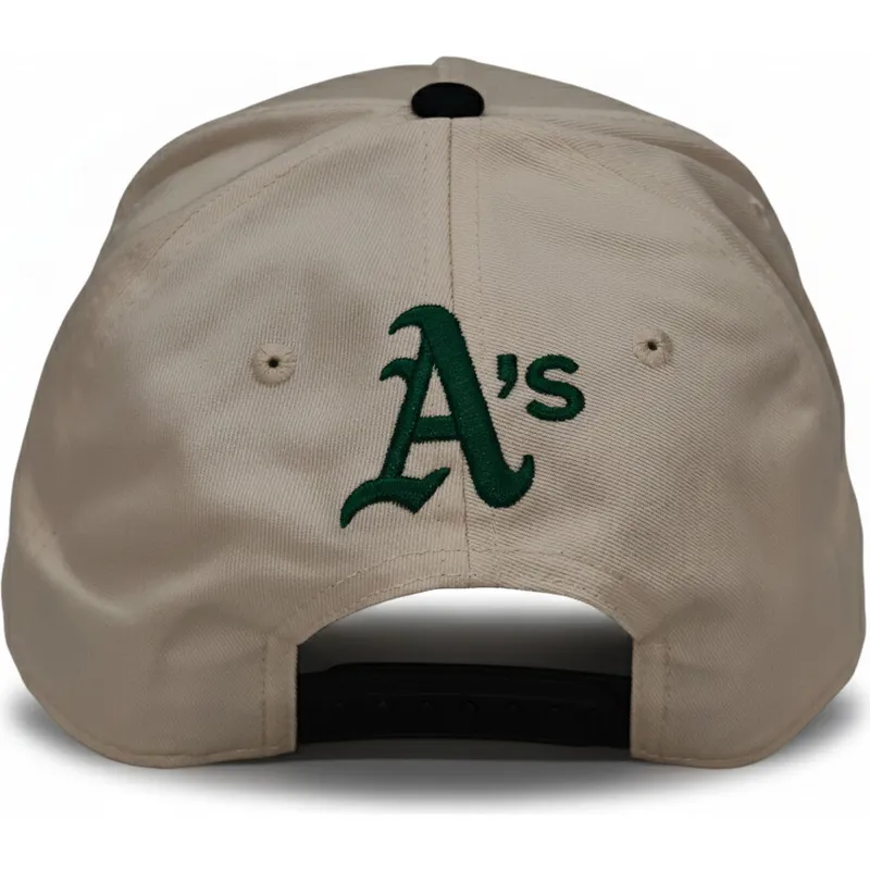 bone-curvo-bege-e-preto-snapback-rise-structured-da-oakland-athletics-mlb-da-nike
