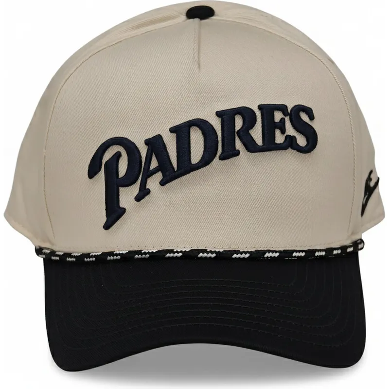 bone-curvo-bege-e-preto-snapback-rise-structured-da-san-diego-padres-mlb-da-nike
