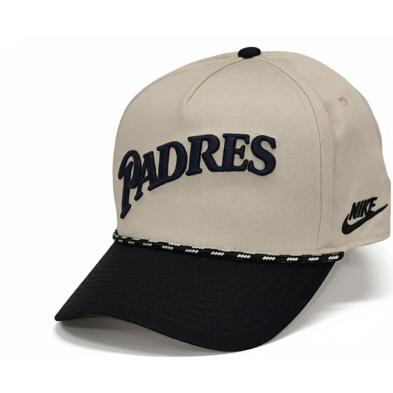 bone-curvo-bege-e-preto-snapback-rise-structured-da-san-diego-padres-mlb-da-nike