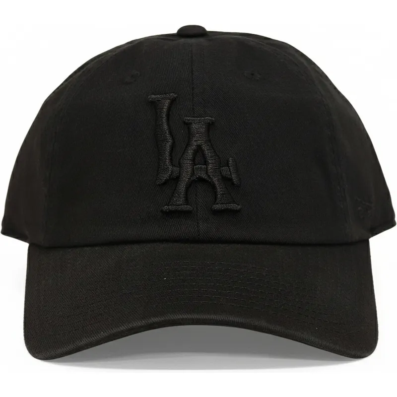 bone-curvo-preto-ajustavel-com-logo-preto-los-angeles-dodgers-ballpark-da-american-needle