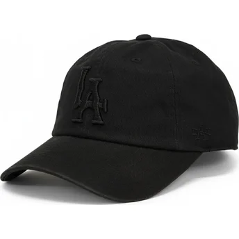 Boné curvo preto ajustável com logo preto Los Angeles Dodgers Ballpark da American Needle