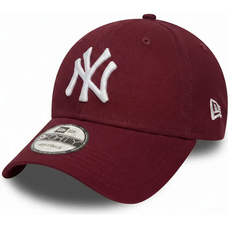 bone-curvo-vermelho-cardenal-ajustavel-9forty-essential-da-new-york-yankees-mlb-da-new-era