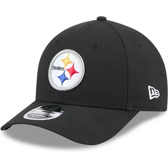 Boné curvo preto snapback 9FORTY M-Crown Team da Pittsburgh Steelers NFL da New Era