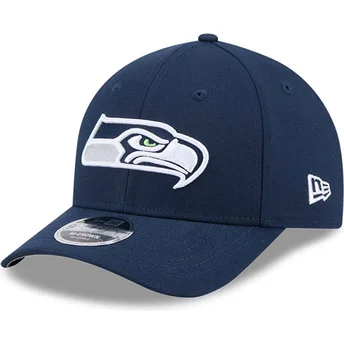 Boné curvo azul marinho snapback 9FORTY M-Crown Team da Seattle Seahawks NFL da New Era