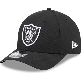 Boné curvo preto snapback 9FORTY M-Crown Team da Las Vegas Raiders NFL da New Era