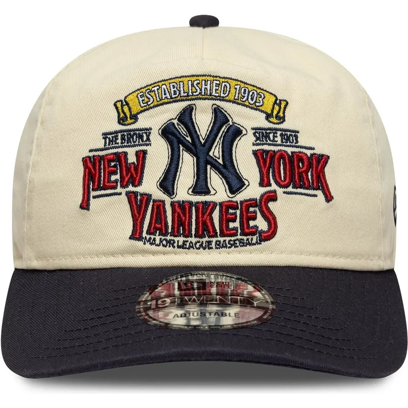 bone-curvo-bege-e-azul-marinho-ajustavel-19twenty-washed-graphic-da-new-york-yankees-mlb-da-new-era