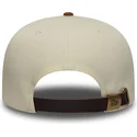 bone-curvo-bege-e-castanho-ajustavel-9fifty-a-frame-suede-visor-da-los-angeles-dodgers-mlb-da-new-era