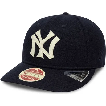 Boné curvo azul marinho ajustável 9FIFTY Retro Crown Heritage Series da New York Yankees MLB da New Era