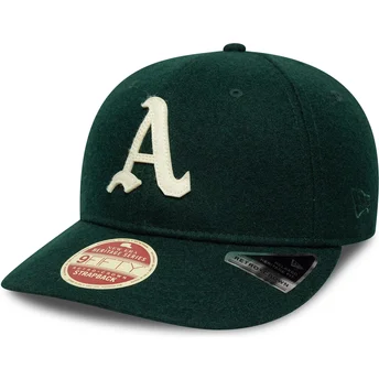 Boné curvo verde ajustável 9FIFTY Retro Crown Heritage Series da Oakland Athletics MLB da New Era