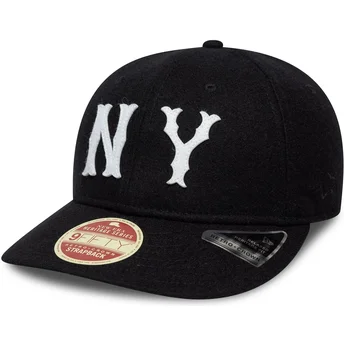 Boné curvo preto ajustável 9FIFTY Retro Crown Heritage Series da New York Highlanders MLB da New Era