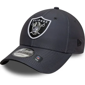 Boné curvo cinza ajustável 9FORTY Microfibre da Las Vegas Raiders NFL da New Era
