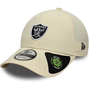 Boné curvo bege ajustável 9FORTY Recycled Midi da Las Vegas Raiders NFL da New Era
