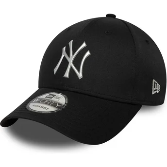 Boné curvo preto snapback 9FORTY Metallic da New York Yankees MLB da New Era