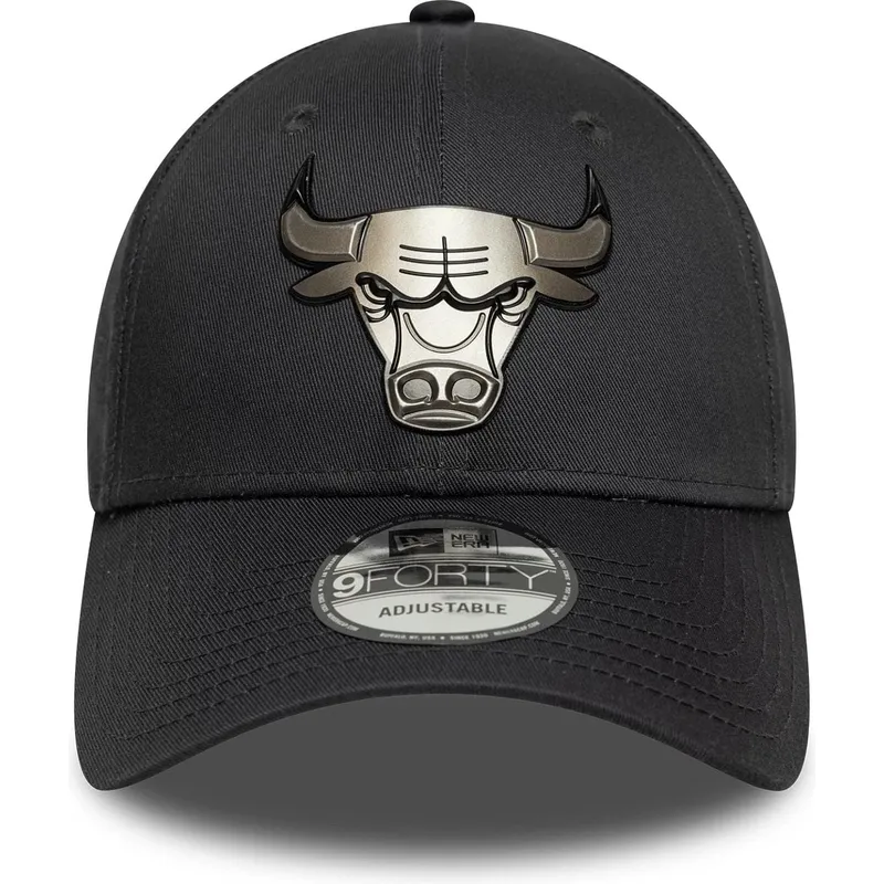 bone-curvo-cinza-snapback-9forty-metallic-da-chicago-bulls-nba-da-new-era