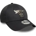 bone-curvo-cinza-snapback-9forty-metallic-da-chicago-bulls-nba-da-new-era