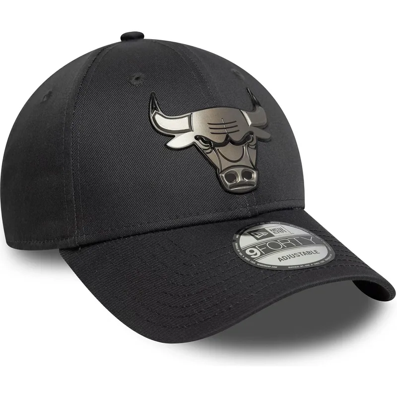 bone-curvo-cinza-snapback-9forty-metallic-da-chicago-bulls-nba-da-new-era