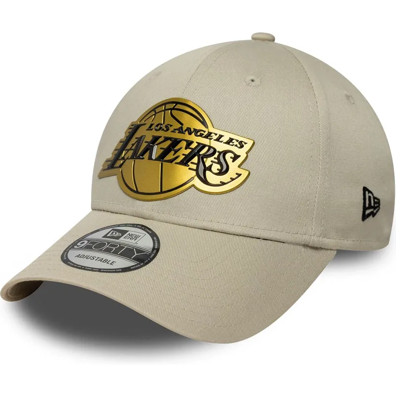 bone-curvo-bege-snapback-9forty-metallic-da-los-angeles-lakers-nba-da-new-era