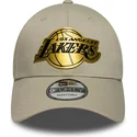 bone-curvo-bege-snapback-9forty-metallic-da-los-angeles-lakers-nba-da-new-era