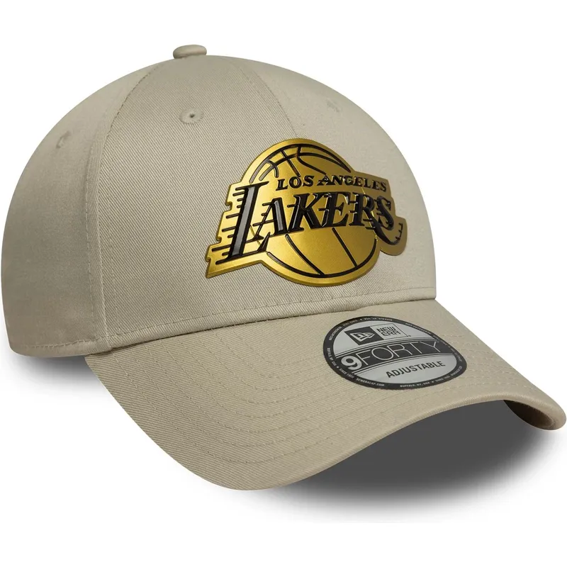 bone-curvo-bege-snapback-9forty-metallic-da-los-angeles-lakers-nba-da-new-era