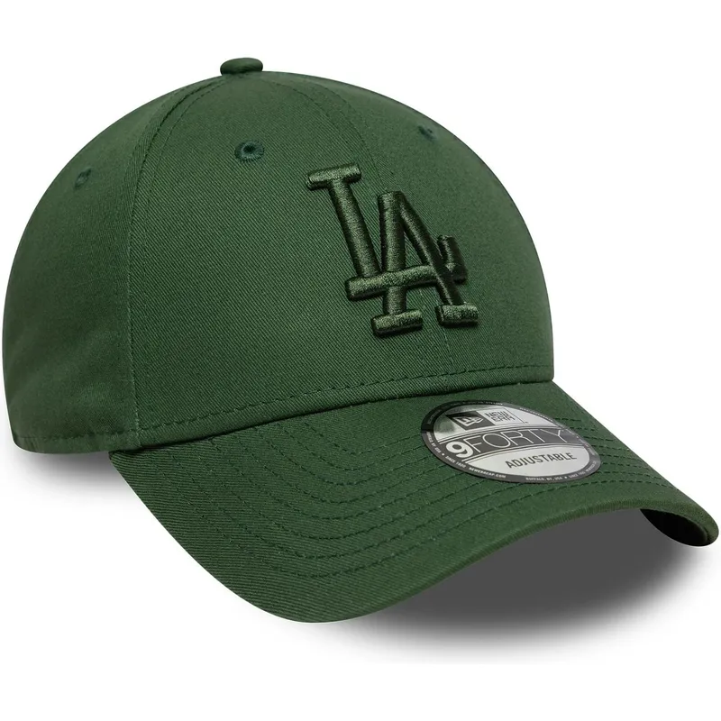 bone-curvo-verde-ajustavel-com-logo-verde-9forty-league-essential-da-los-angeles-dodgers-mlb-da-new-era