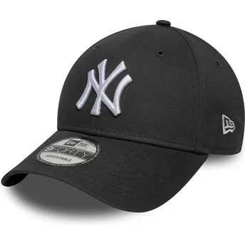 Boné curvo cinza ajustável 9FORTY League Essential da New York Yankees MLB da New Era