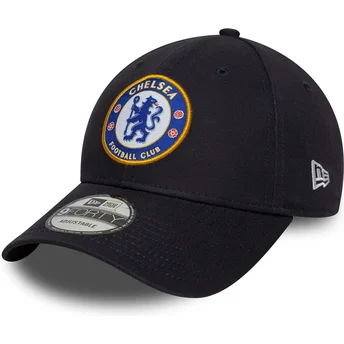 Boné curvo azul marinho snapback 9FORTY Core da Chelsea Football Club Premier League da New Era