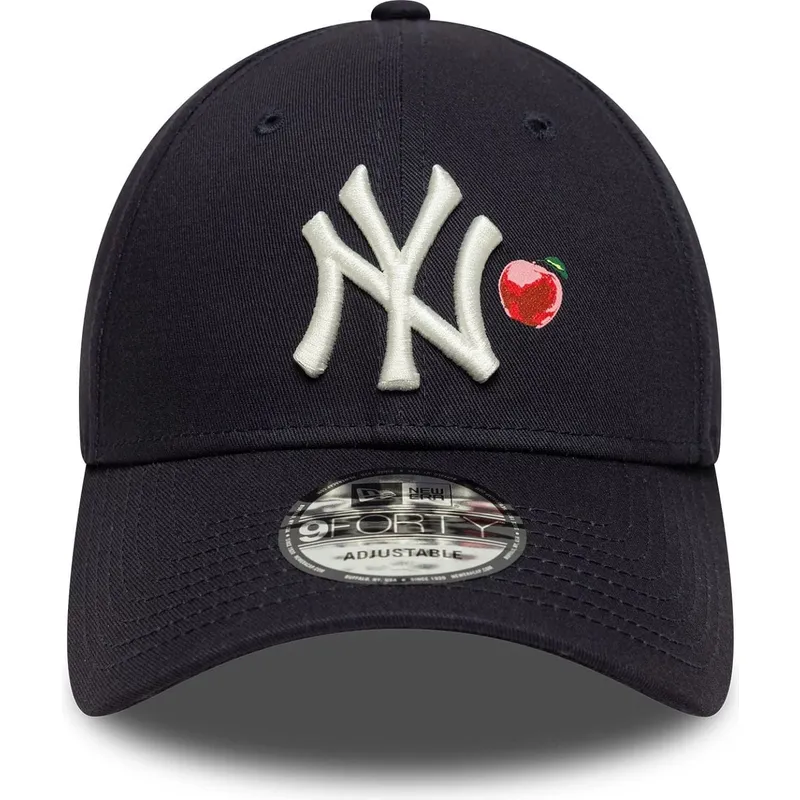 bone-curvo-azul-marinho-ajustavel-9forty-fruit-icon-da-new-york-yankees-mlb-da-new-era