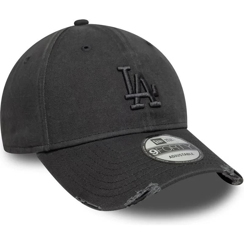 bone-curvo-cinza-ajustavel-com-logo-cinza-9forty-wash-distress-da-los-angeles-dodgers-mlb-da-new-era